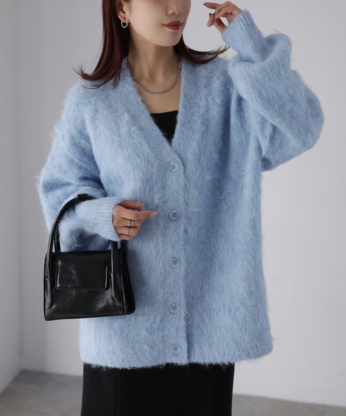 Riberry（リベリー） カーディガン シャギーVネックニットカーディガン