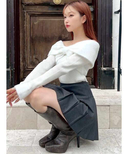 RESEXXY（リゼクシー） ニット セーター 「ZOZO限定」オフショルリボン