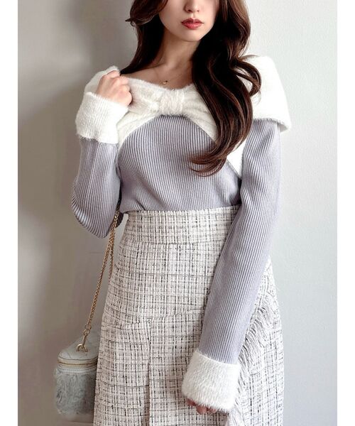 RESEXXY（リゼクシー） ニット セーター 「ZOZO限定」オフショルリボン