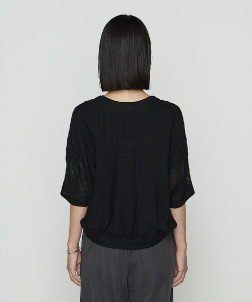 ギャバジン K．T（Gabardine K．T）/チェック柄カラミ ショートブルゾン Gabardine K.T（ギャバジンK.T） ブルゾン アウター チェック柄カラミ