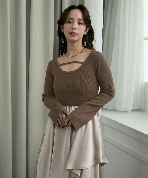 Elishe ワンピース ニットドッキングティアードワンピース : ZOZOTOWN