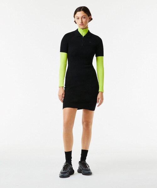 LACOSTE（ラコステ） 半袖ワンピース 34 ブラック レディース