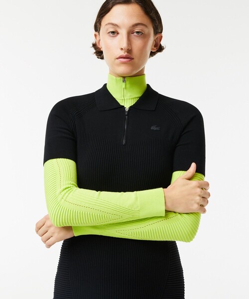 LACOSTE（ラコステ） 半袖ワンピース 34 ブラック レディース