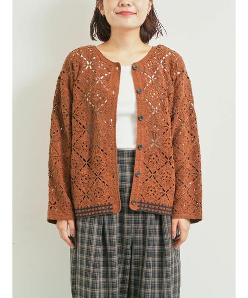 Samansa Mos2（サマンサモスモス） カーディガン クロシェ編み風