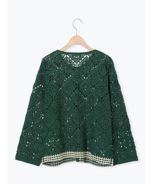 Samansa Mos2（サマンサモスモス） カーディガン クロシェ編み風