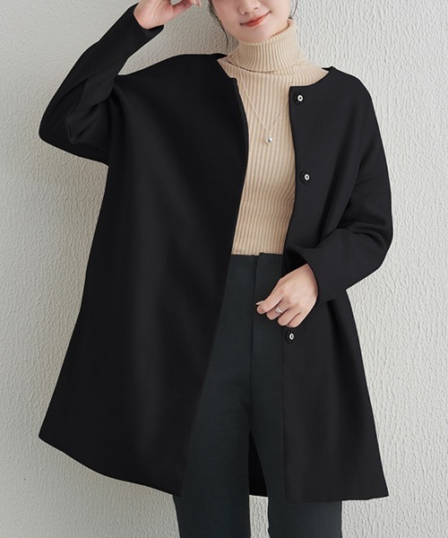 ノーカラーコート コート ノーカラーミディアムコート レディース | Sally Lunn | 06