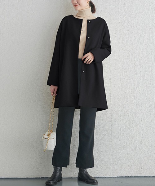 ノーカラーコート コート ノーカラーミディアムコート レディース | Sally Lunn | 10