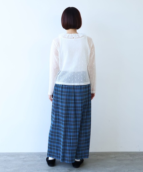 bulle de savon（ビュルデサボン） tシャツ ラッセルドット タック衿
