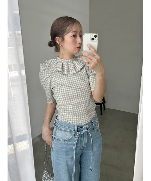 SNIDEL（スナイデル） 半袖ニット FREE ブラック レディース