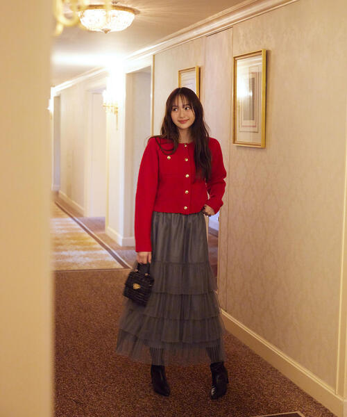 PROPORTION BODY DRESSING 部分プリーツティアードスカート PROPORTION BODY DRESSING｜部分プリーツティアードスカート 25AW