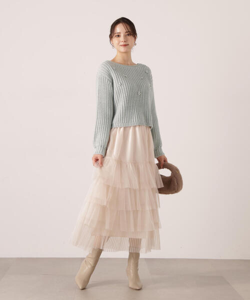 PROPORTION BODY DRESSING 部分プリーツティアードスカート PROPORTION BODY DRESSING（プロポーションボディドレッシング