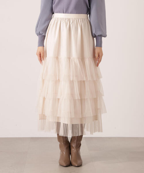 PROPORTION BODY DRESSING 部分プリーツティアードスカート PROPORTION BODY DRESSING（プロポーションボディドレッシング