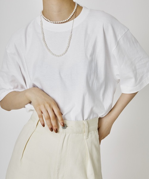 「M TO R」 「Cordova」半袖Tシャツ FREE ベージュ レディース_画像2