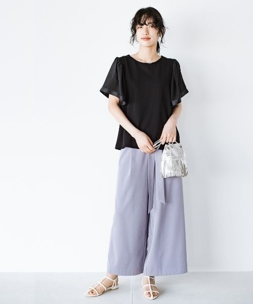 「ANNA LUNA」 半袖カットソー LARGE ブラック レディース_画像3