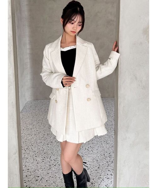 RESEXXY（リゼクシー） コート アウター ツイードミディジャケット