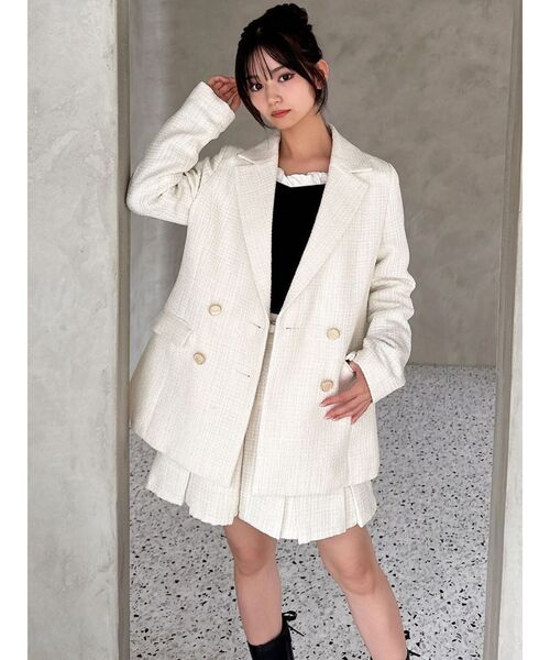 RESEXXY（リゼクシー） コート アウター ツイードミディジャケット