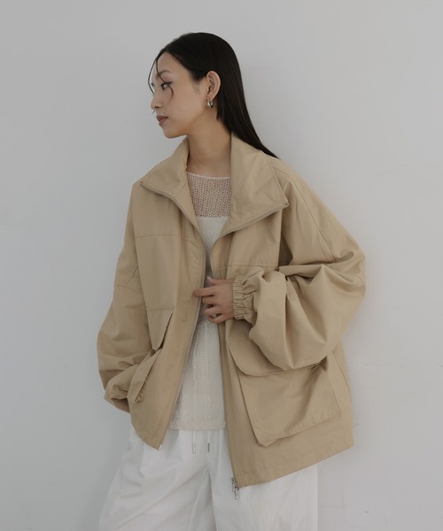 hellam（ヘラム） tシャツ スタンドカラーツイルブルゾン レディース