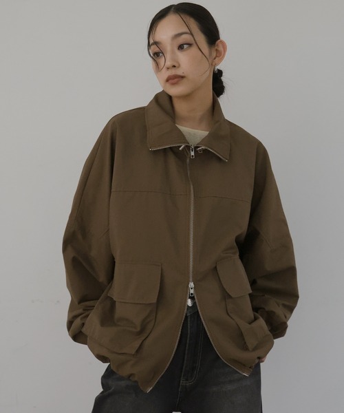 スタンドカラーツイルブルゾン　hellam hellam｜合繊ツイル スタンドカラージップブルゾン | Rakuten Fashion