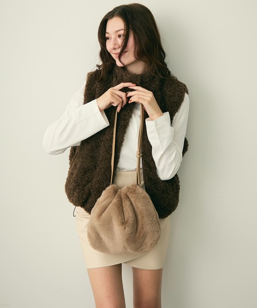 Lunea ショルダーバッグ バッグ サイドジップファー巾着バッグ