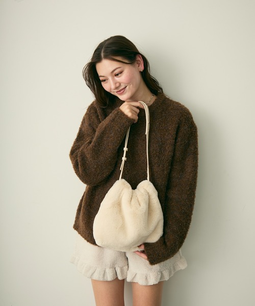Lunea ショルダーバッグ バッグ サイドジップファー巾着バッグ 