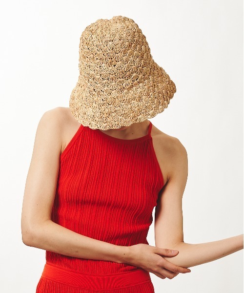 「La Maison de Lyllis」 ストローハット 57cm ベージュ レディース_画像9