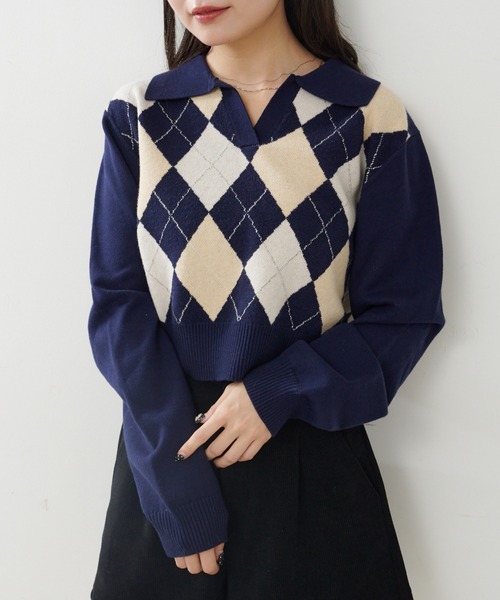 Kastane（カスタネ） ニット セーター アーガイルスキッパーニット