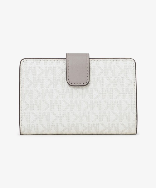 【新品未使用品】　MICHAEL KORS モノグラム 長財布　ホワイト 新品未使用】MICHAEL KORS MKロゴ長財布 白 ホワイト - メルカリ