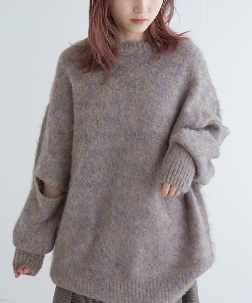 「w closet」 長袖ニット FREE ピンク レディース_画像5