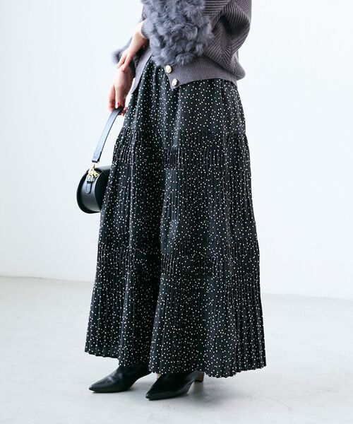 le.coeur blanc（ルクールブラン） スカート デシン変形プリーツ