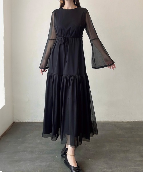 「Meiru」 長袖ワンピース MEDIUM ライトベージュ レディース_画像4