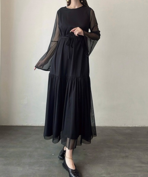 「Meiru」 長袖ワンピース MEDIUM ライトベージュ レディース_画像6