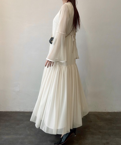 「Meiru」 長袖ワンピース MEDIUM ライトベージュ レディース_画像7