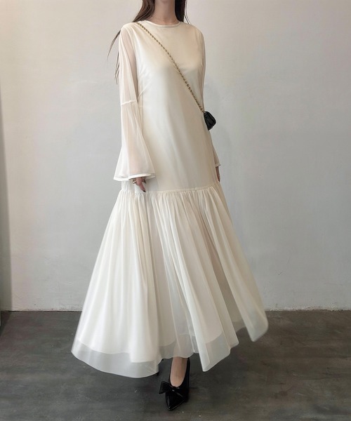 「Meiru」 長袖ワンピース MEDIUM ライトベージュ レディース_画像8