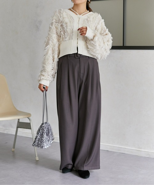 「Thevon」 ニットカーディガン FREE グレー レディース_画像8