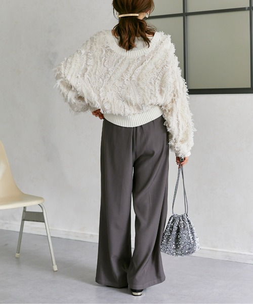 「Thevon」 ニットカーディガン FREE グレー レディース_画像9