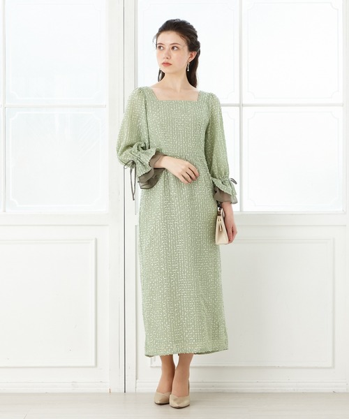 「AIMER」 長袖ワンピース SMALL ライトグリーン レディース_画像2