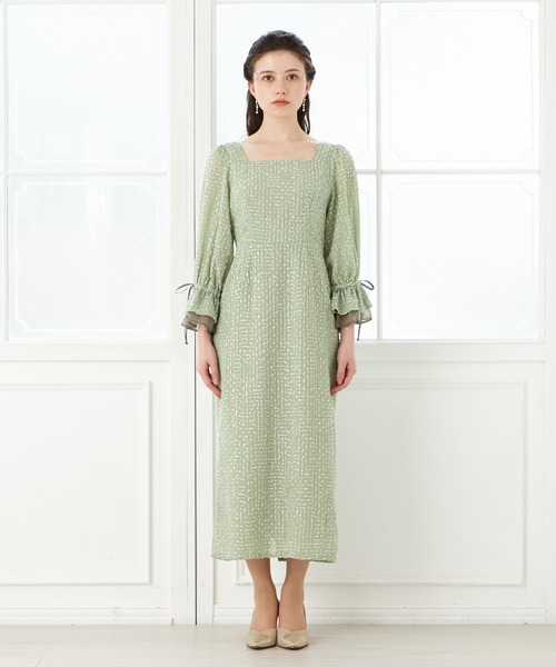 「AIMER」 長袖ワンピース SMALL ライトグリーン レディース_画像3