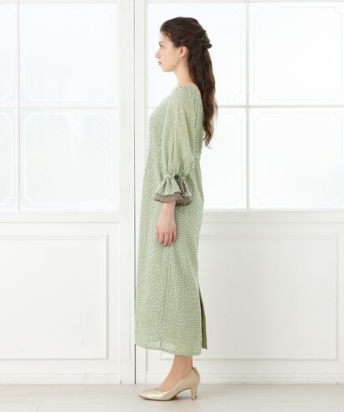 「AIMER」 長袖ワンピース SMALL ライトグリーン レディース_画像4