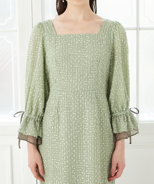 「AIMER」 長袖ワンピース SMALL ライトグリーン レディース_画像6