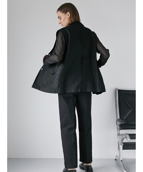 「LA PEAU DE GEM」 テーラードジャケット 36 ベージュ レディース_画像2