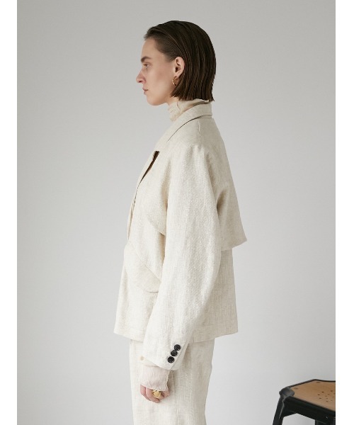 「LA PEAU DE GEM」 テーラードジャケット 36 ベージュ レディース_画像5