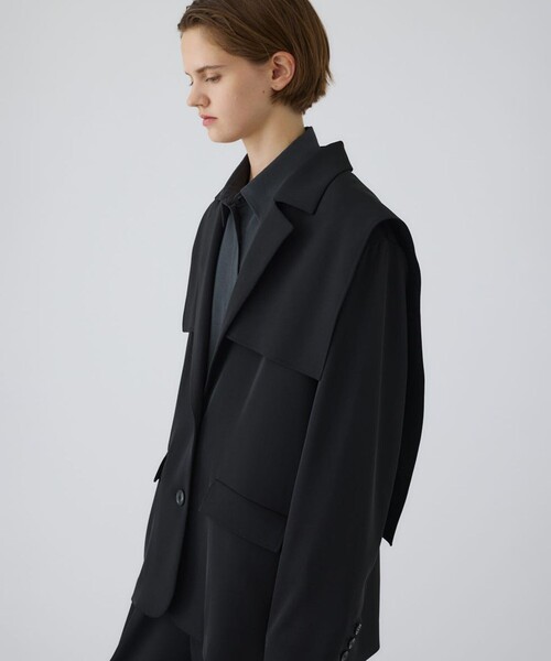 RIM.ARK ブラック トレンチコート 36 RIM.ARK コート アウター 「RIM.ARK/リムアーク」Trench detail 2way