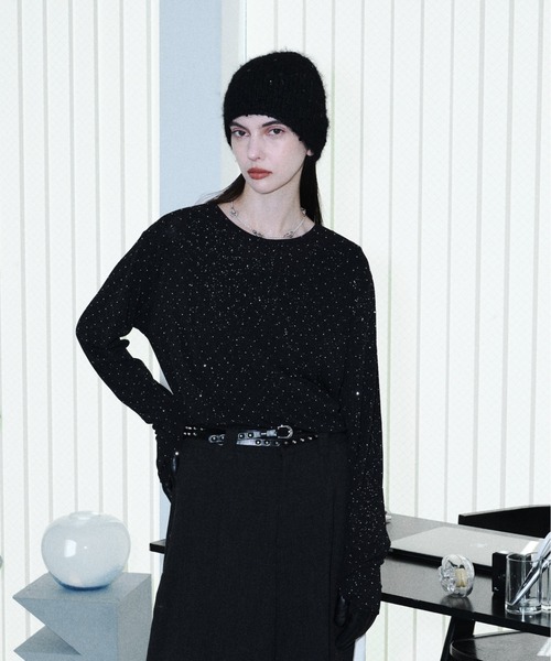 STONE  カットソー tシャツ Rhinestone gritch cut saw / ラインストーングリット