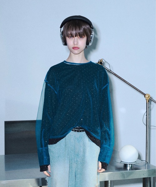tシャツ Rhinestone gritch cut saw / ラインストーングリット 