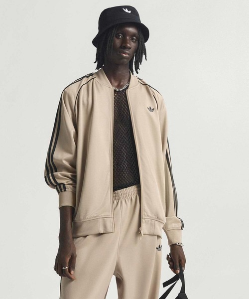【人気カラー‼️】 美品 adidas SST ジャージ オリーブ L 古着 SST アディカラー ベロア トラックトップ / ジャージ / トラック