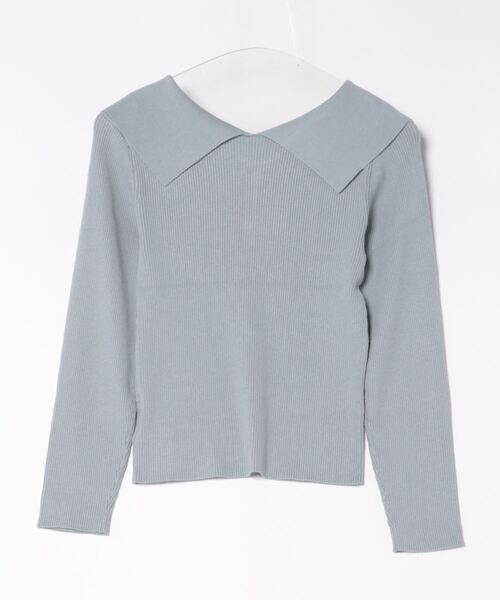 「SWINGLE」 長袖ニット FREE サックスブルー レディース_画像2
