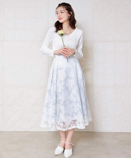 「SWINGLE」 長袖ニット FREE サックスブルー レディース_画像6