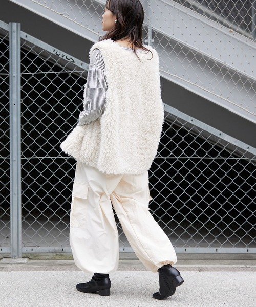 「etsinta」 カーゴパンツ「CIAOPANIC TYPYコラボ」 ONE SIZE ベージュ レディース_画像10