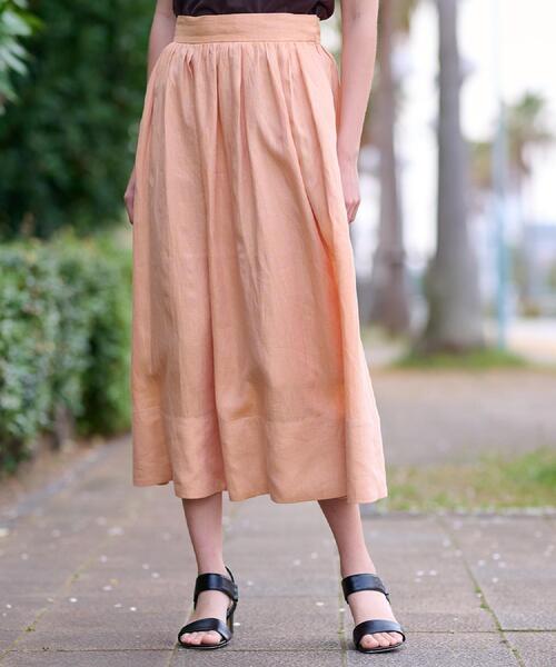 「DRESSTERIOR」 プリーツスカート 38 オレンジ レディースの画像