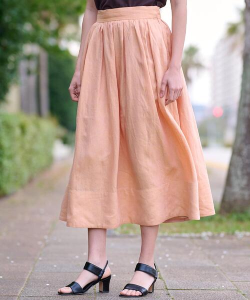 「DRESSTERIOR」 プリーツスカート 38 オレンジ レディースの画像